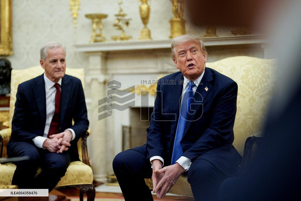 Norvegian PM Visits Donald Trump - Washington