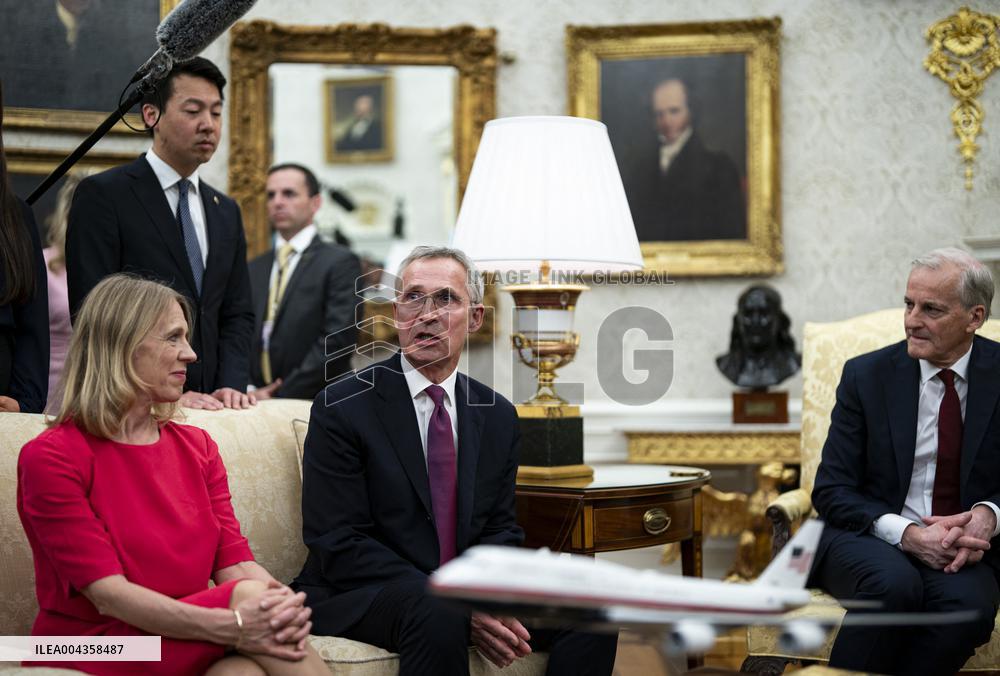 Norvegian PM Visits Donald Trump - Washington