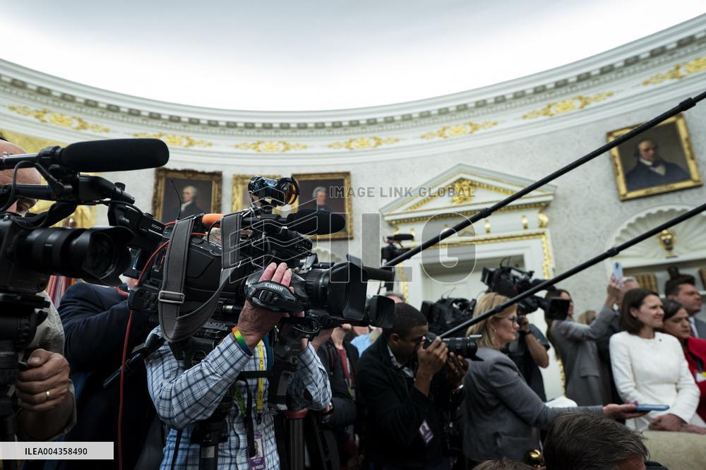 Norvegian PM Visits Donald Trump - Washington