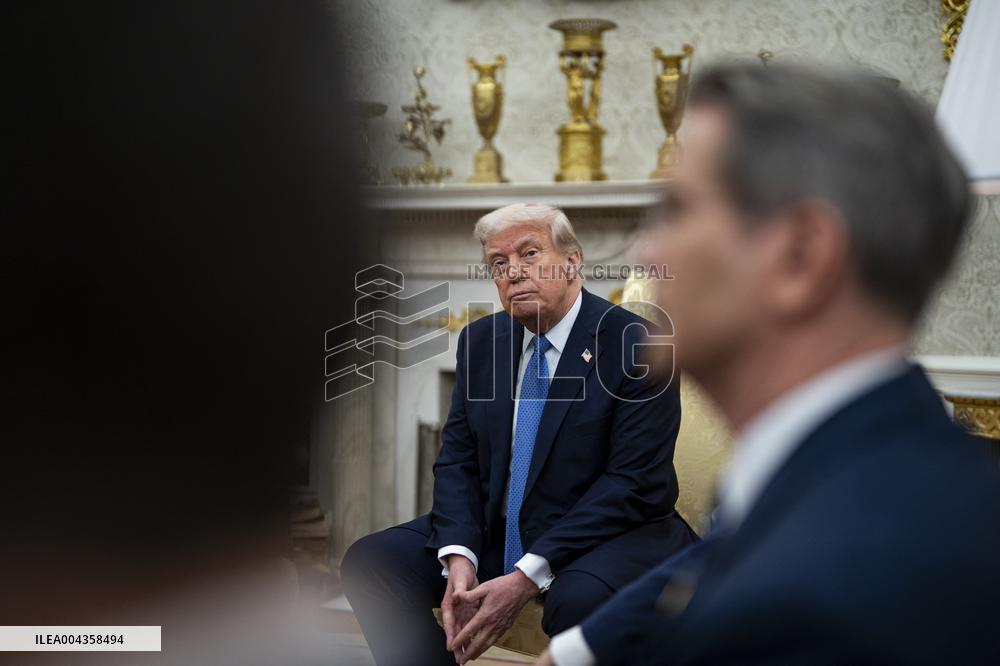 Norvegian PM Visits Donald Trump - Washington