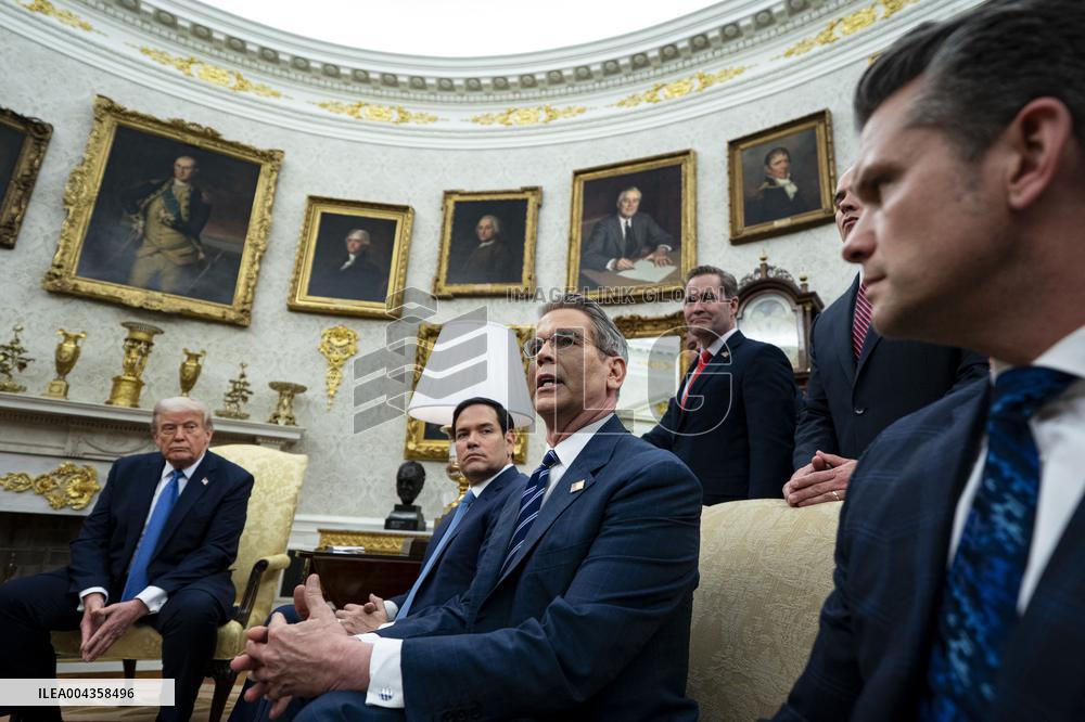 Norvegian PM Visits Donald Trump - Washington