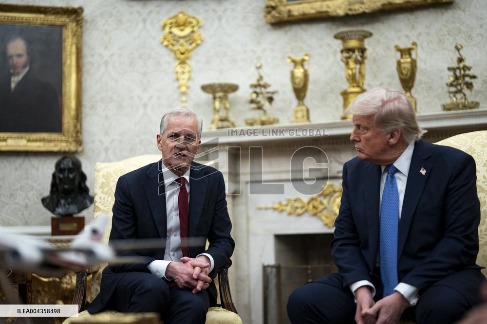 Norvegian PM Visits Donald Trump - Washington