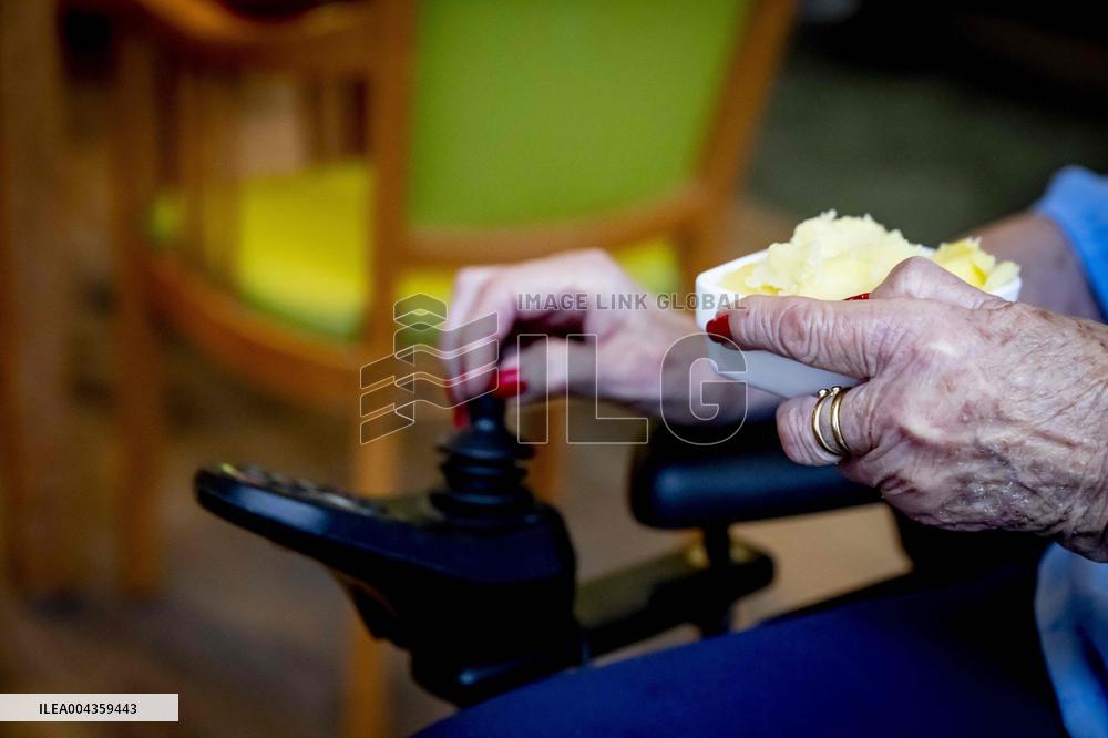 Elderly Woman In Wheelchair Illustrations - Netherlands