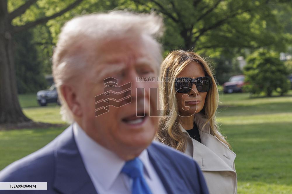 Trump Departs For The Funeral Of Pope Francis - Washington