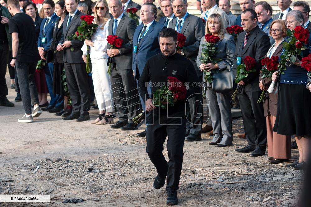 President Volodymyr Zelenskyy pays tribute to victims of April 24 Russian missile attack on Kyiv