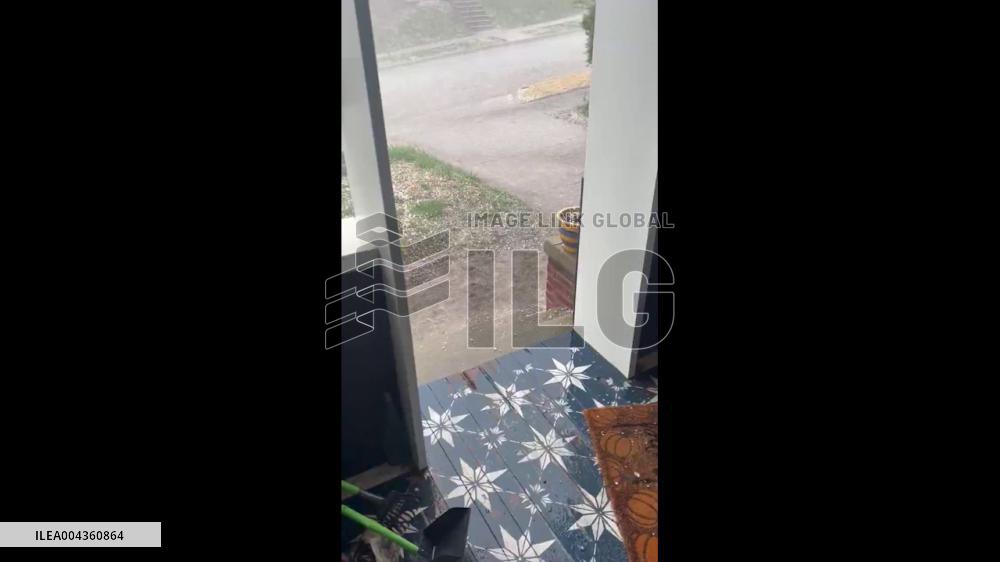 US Heavy Rain and Hail Hit Omaha, Nebraska