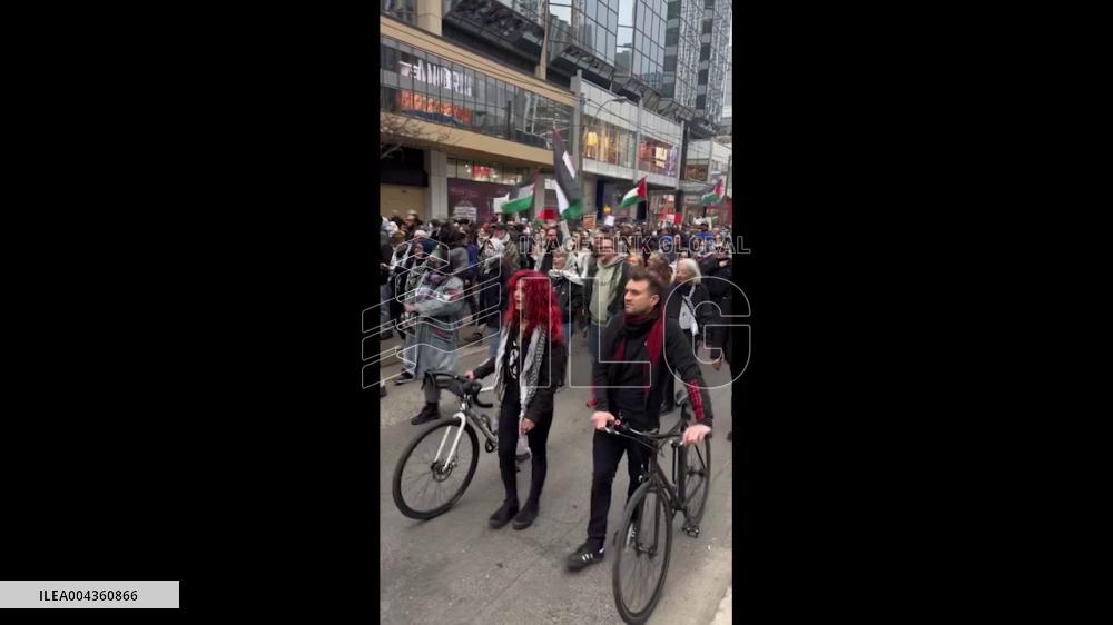 Canada: Pro-Palestine Protest in Downtown Toronto
