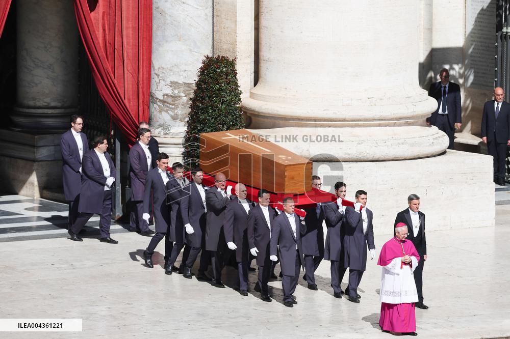 The Coffin Of Pope Francis Leaving St. Peters Basilica - Vatican
