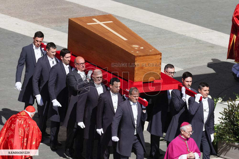 The Coffin Of Pope Francis Leaving St. Peters Basilica - Vatican