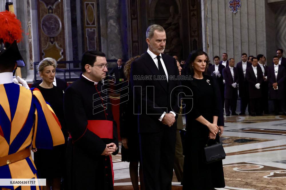 Spanish Royals At Pope Francis Funeral - Vatican