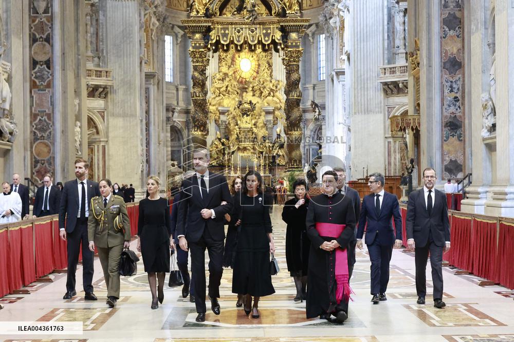 Spanish Royals At Pope Francis Funeral - Vatican