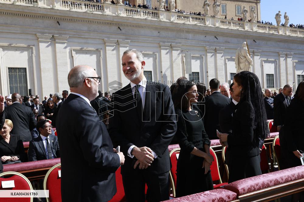 Spanish Royals At Pope Francis Funeral - Vatican