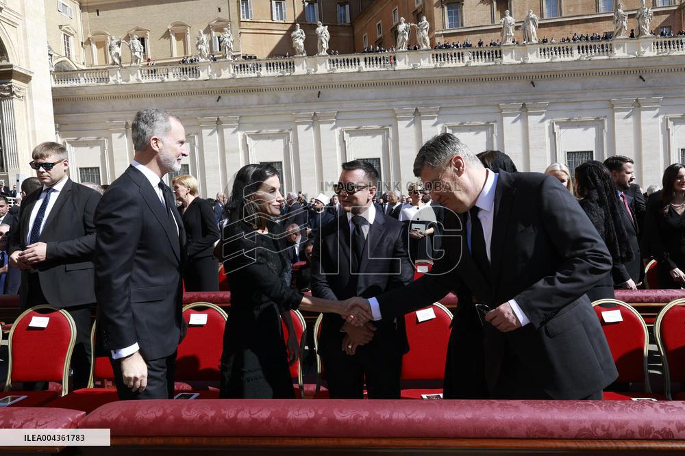 Spanish Royals At Pope Francis Funeral - Vatican