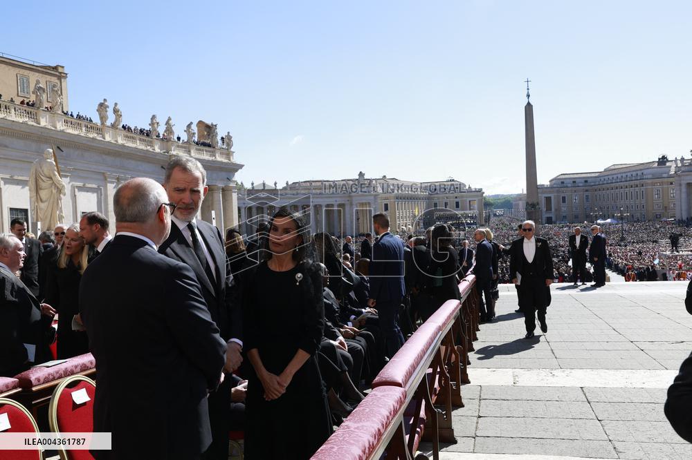 Spanish Royals At Pope Francis Funeral - Vatican