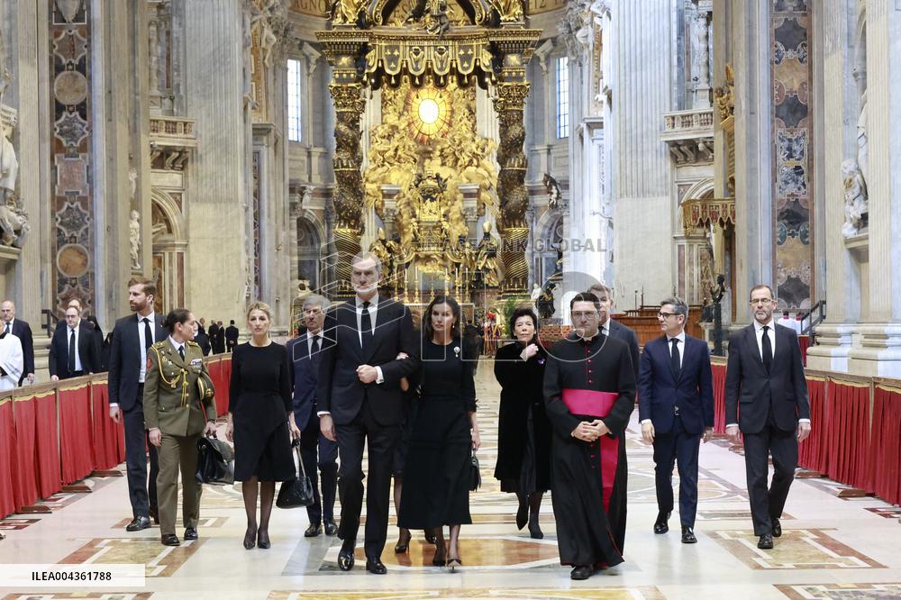 Spanish Royals At Pope Francis Funeral - Vatican