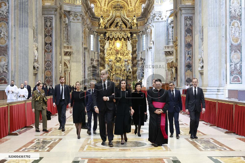 Spanish Royals At Pope Francis Funeral - Vatican