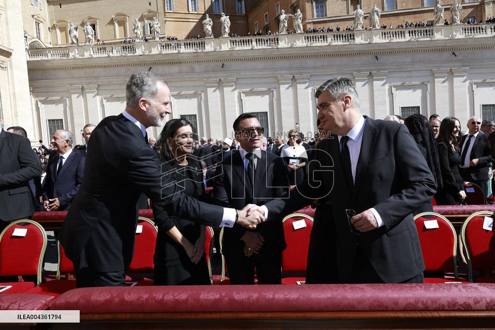 Spanish Royals At Pope Francis Funeral - Vatican