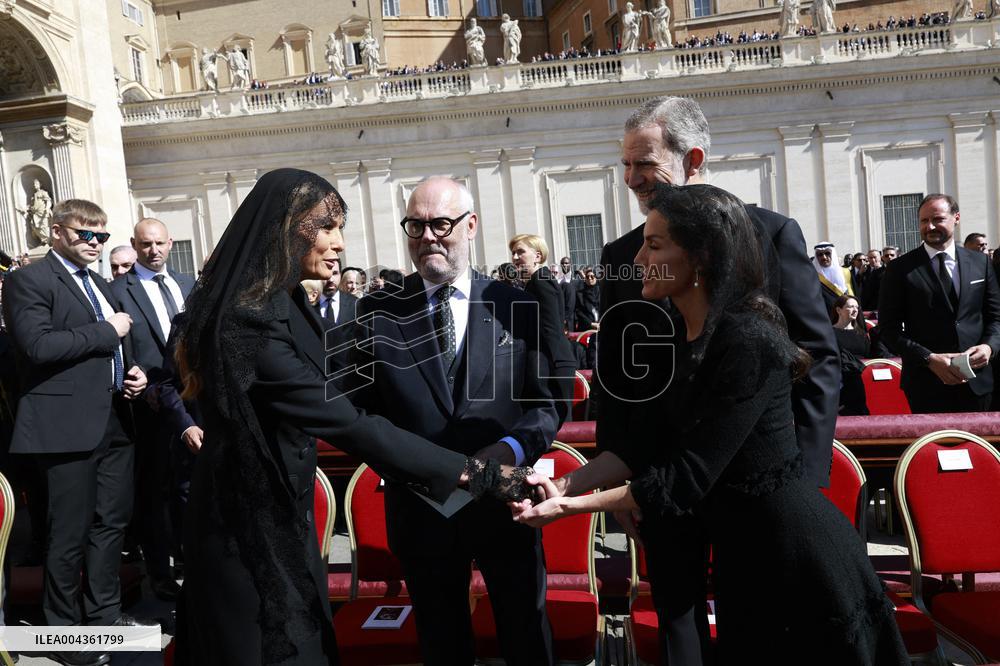 Spanish Royals At Pope Francis Funeral - Vatican