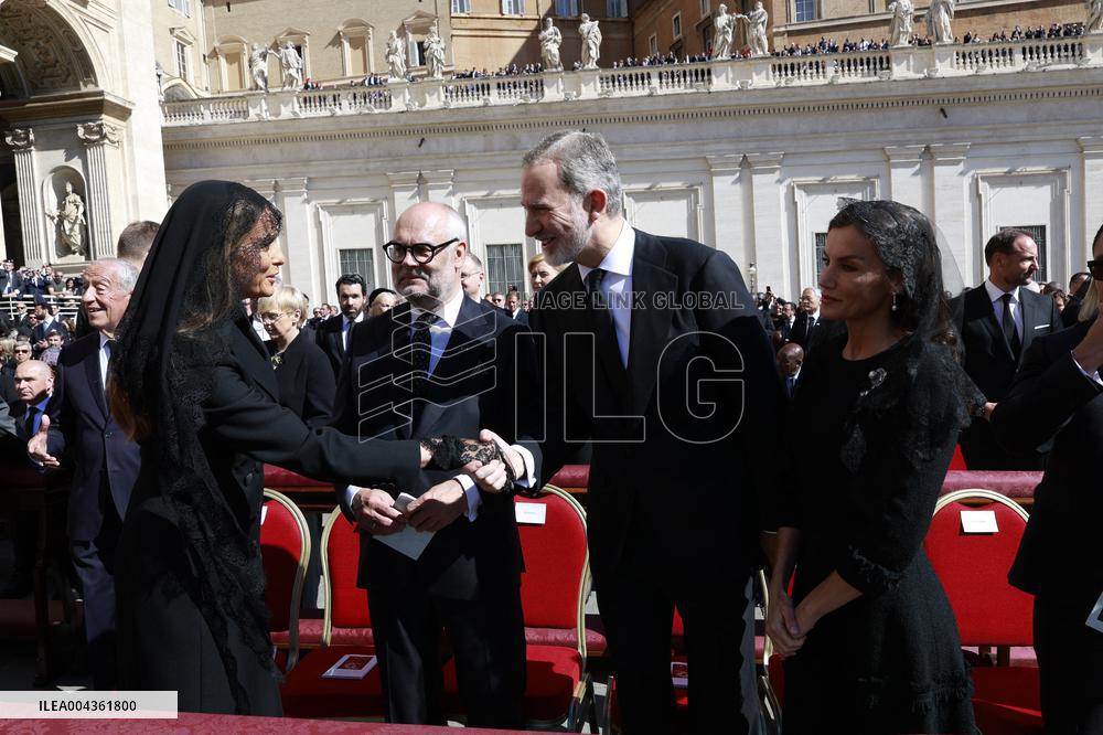 Spanish Royals At Pope Francis Funeral - Vatican