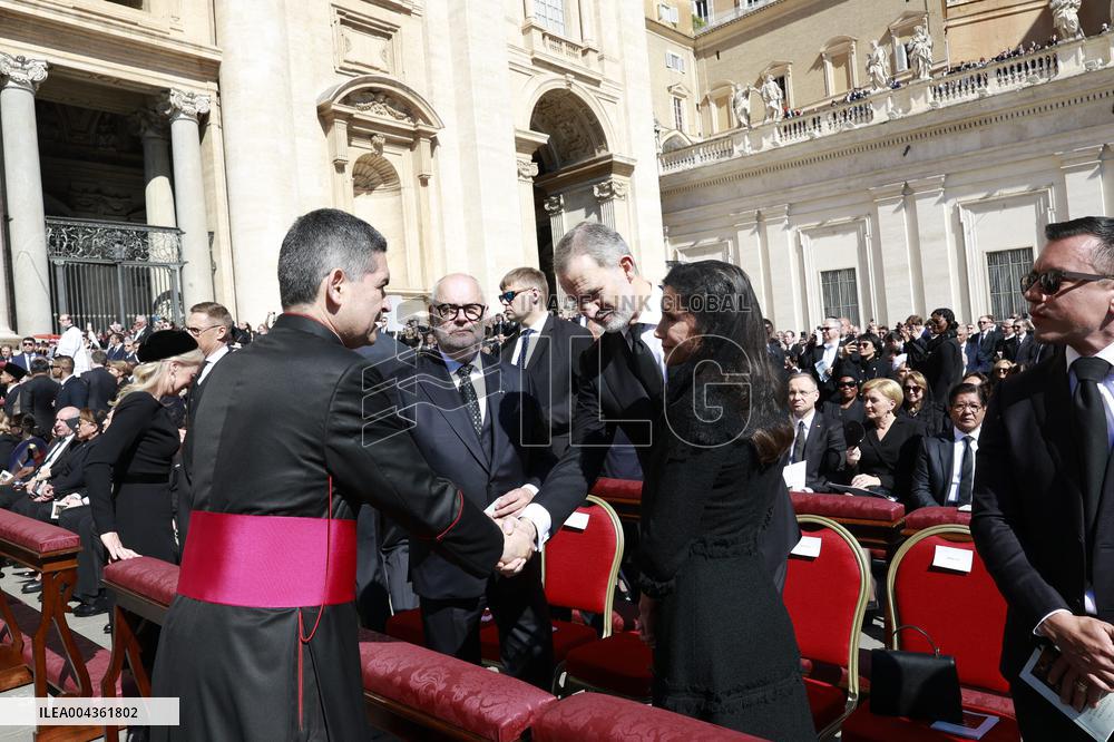 Spanish Royals At Pope Francis Funeral - Vatican