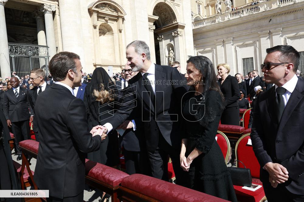 Spanish Royals At Pope Francis Funeral - Vatican