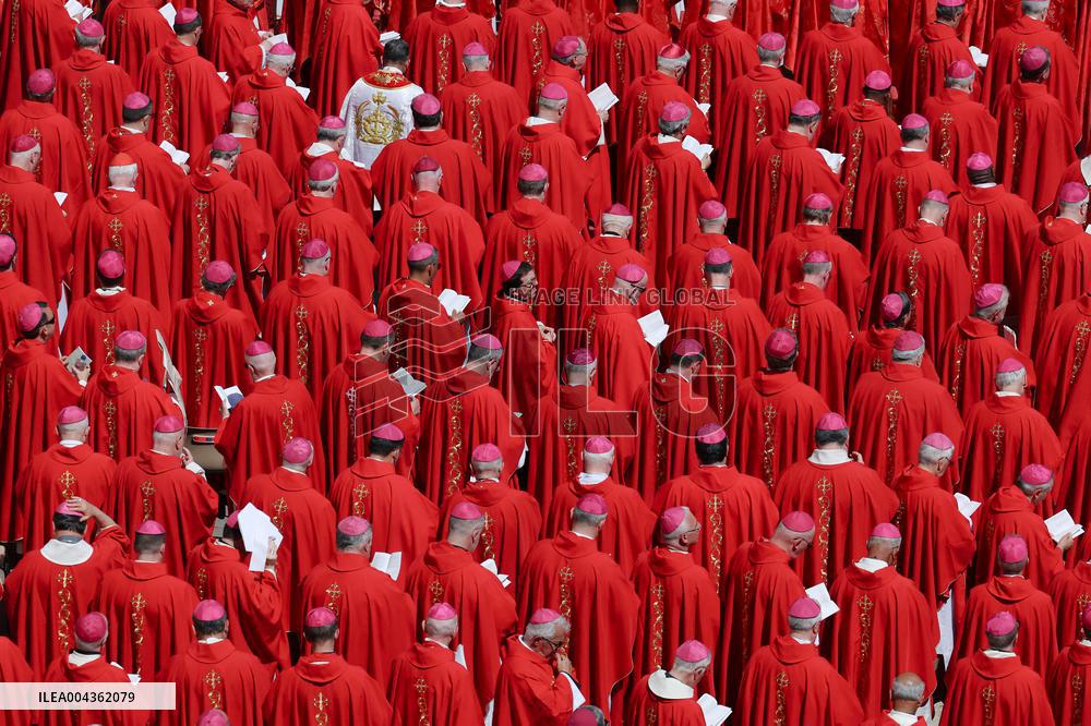 Cardinals And Clergy During The Funeral Of Pope Francis - Vatican