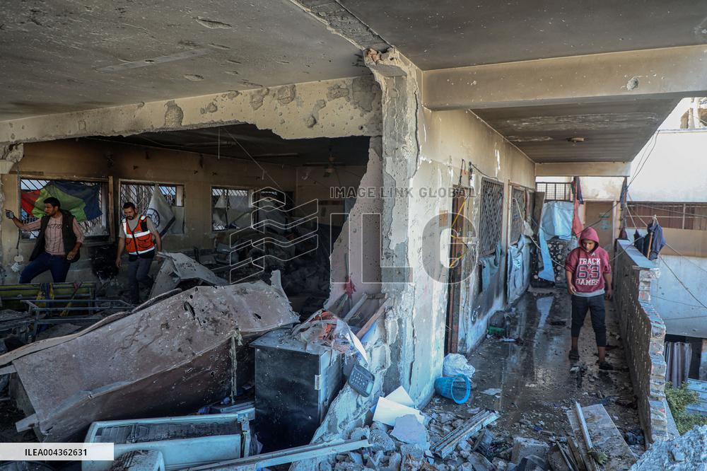 School sheltering displaced people after an Israeli airstrike - Gaza