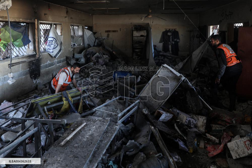School sheltering displaced people after an Israeli airstrike - Gaza