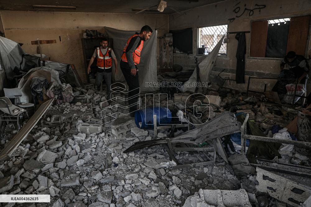 School sheltering displaced people after an Israeli airstrike - Gaza