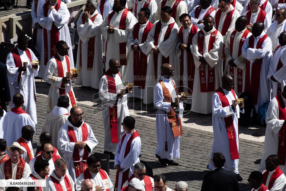 Cardinals And Clergy During The Funeral Of Pope Francis - Vatican