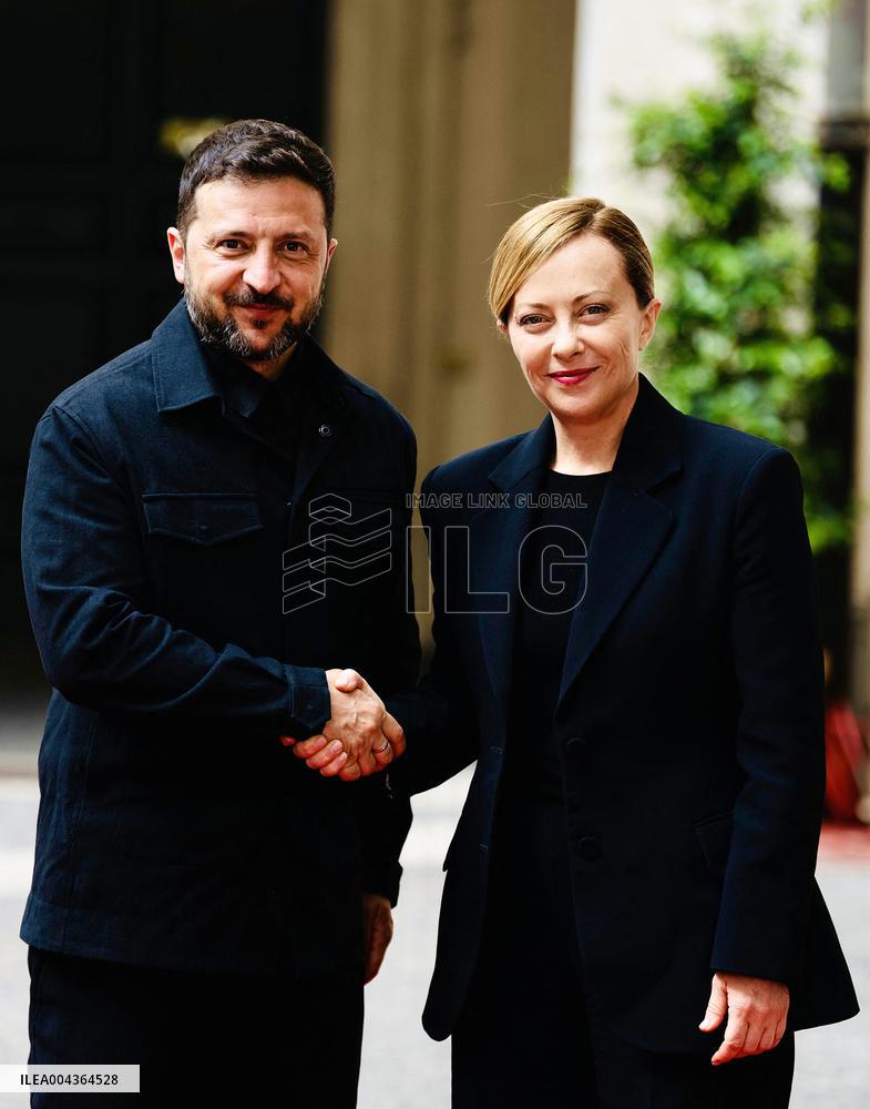 Giorgia Meloni Meets Volodymyr Zelensky - Rome