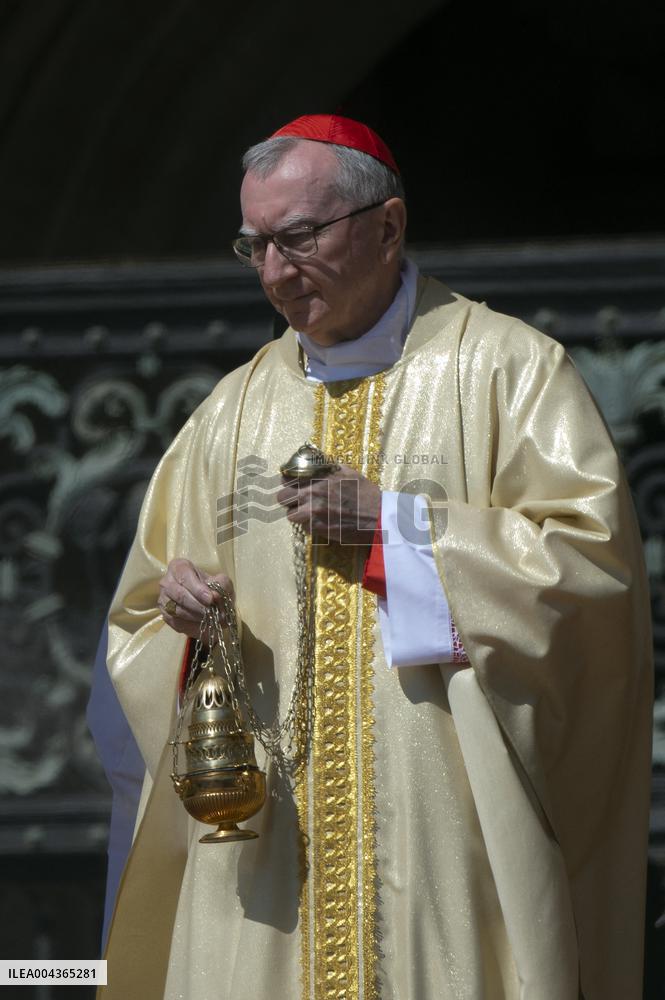 Cardinal Pietro Parolin Leads A Mass In Suffrage For Pope Francis - Vatican
