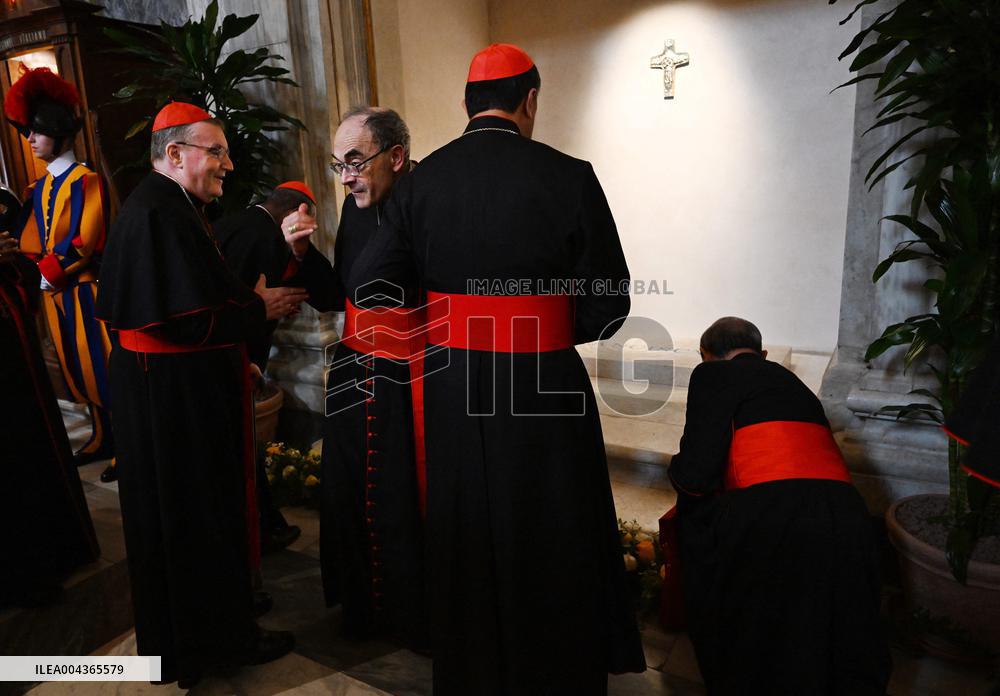 Cardinals Visit The Tomb Of Pope Francis - Rome