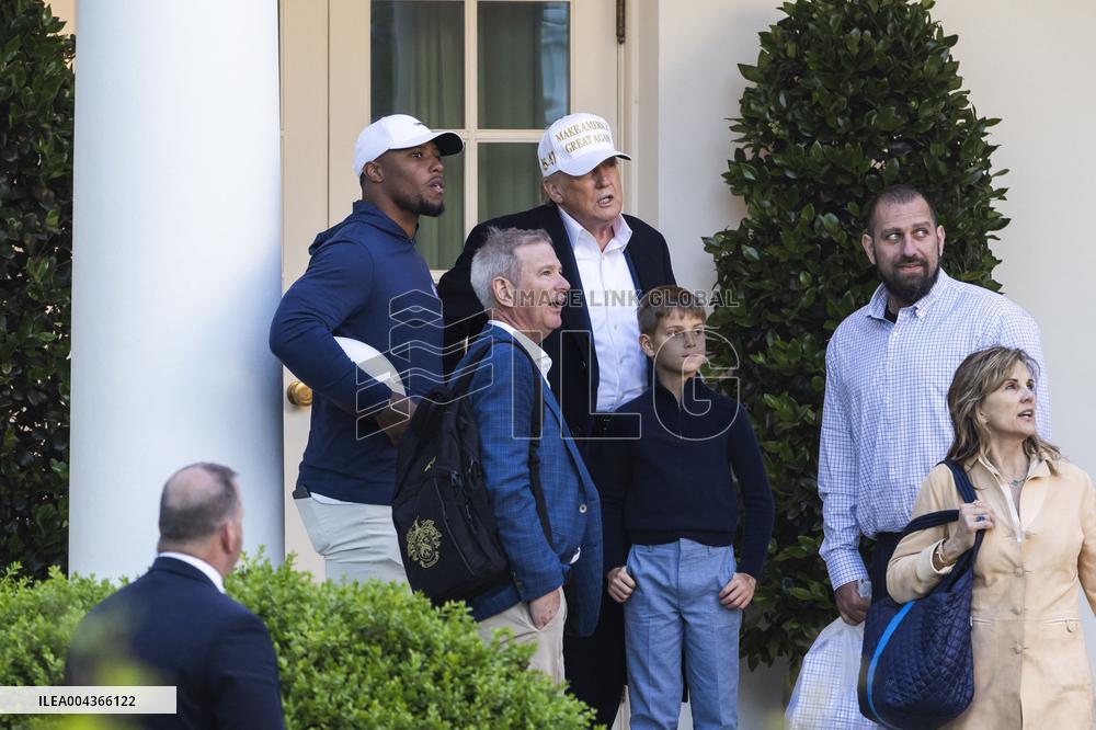 US President Donald Trump returns to the White House from New Jersey