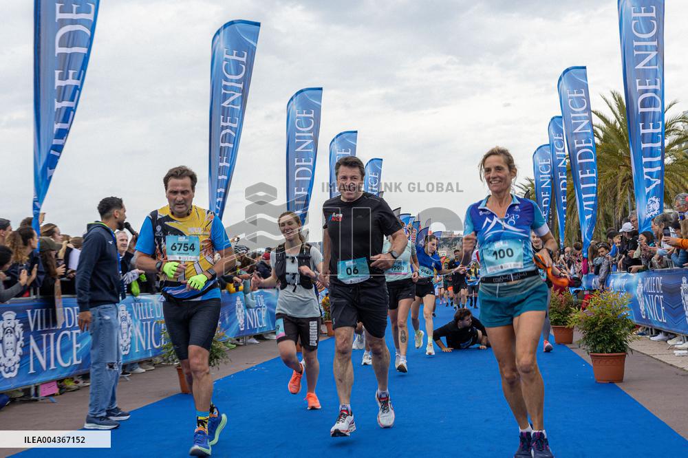 Christian Estrosi at Nice International Half-Marathon - Nice