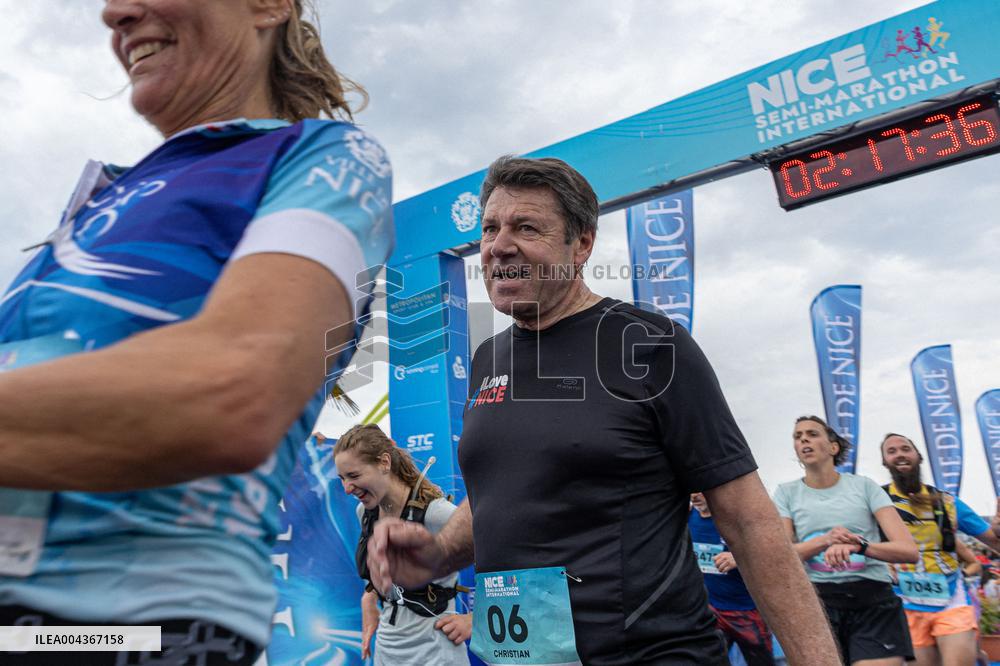 Christian Estrosi at Nice International Half-Marathon - Nice