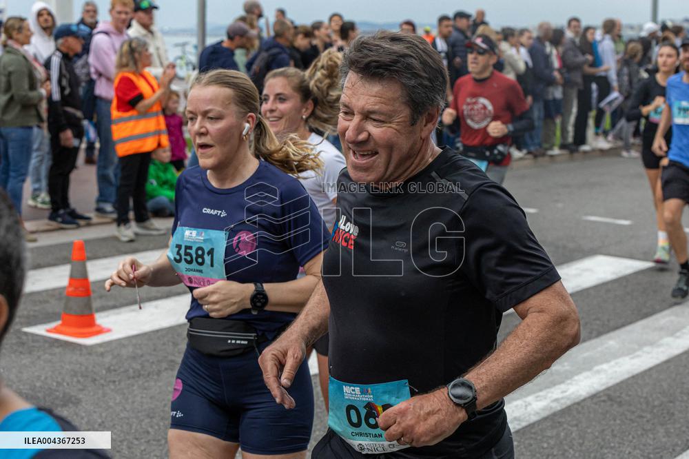 Christian Estrosi at Nice International Half-Marathon - Nice