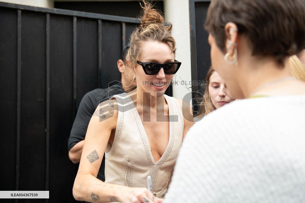 Miley Cyrus Leaves A Photo Shoot - Paris