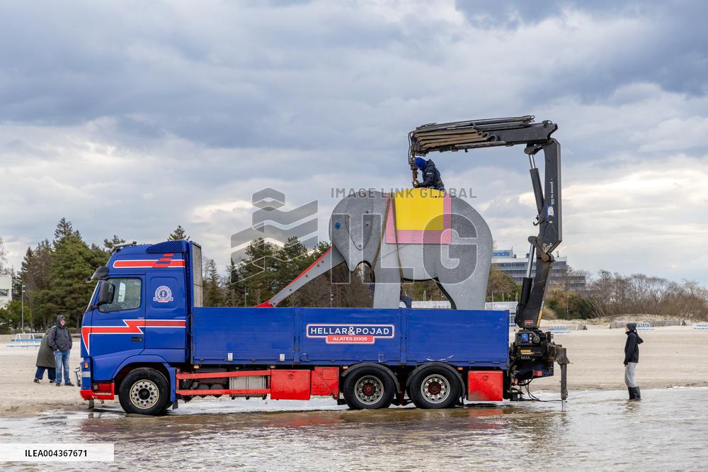 Elephant slide at Pärnu Beach