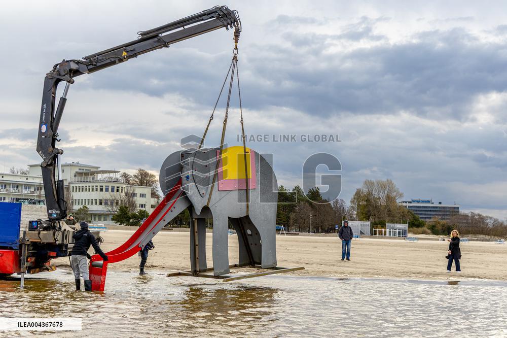 Elephant slide at Pärnu Beach
