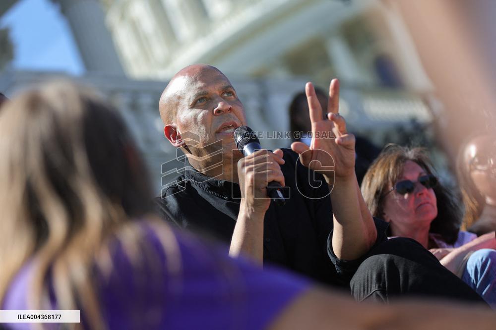 Democrat Sit-in at Capitol Against Trump Budget Plan - Washington