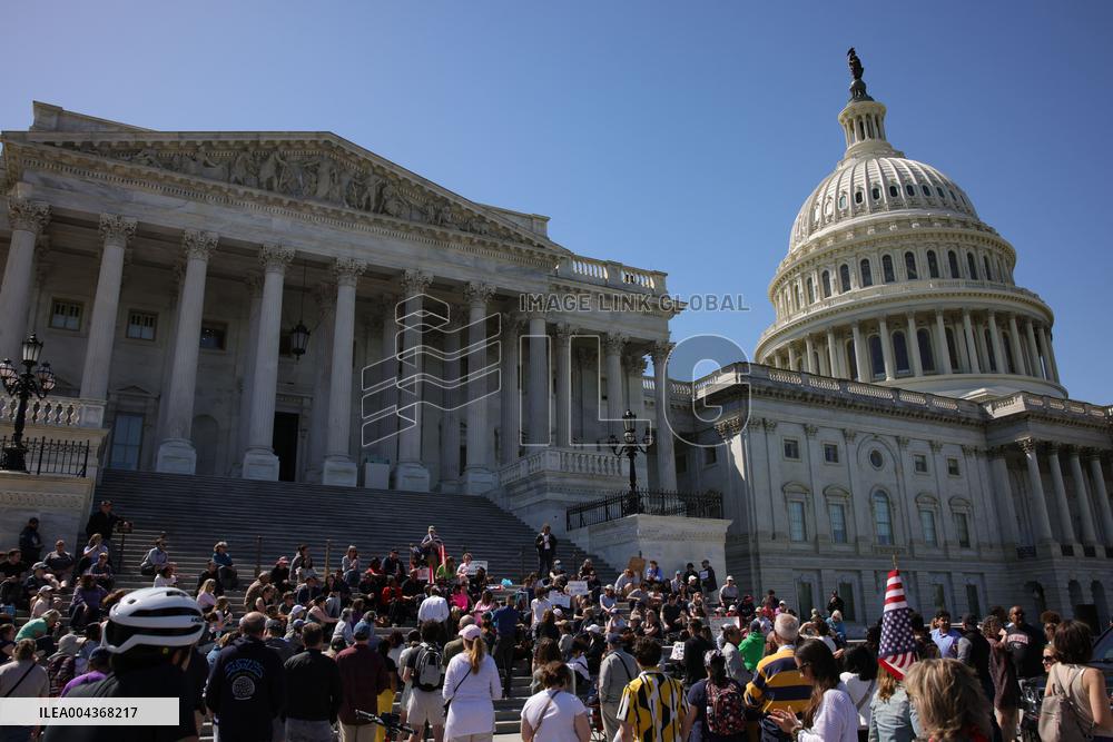 Democrat Sit-in at Capitol Against Trump Budget Plan - Washington