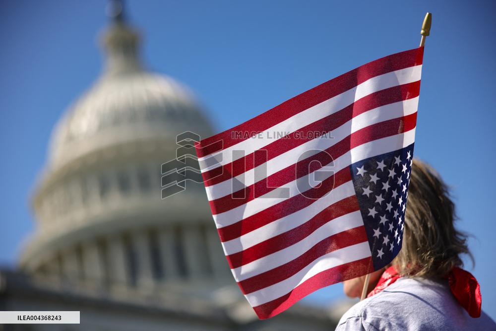 Democrat Sit-in at Capitol Against Trump Budget Plan - Washington