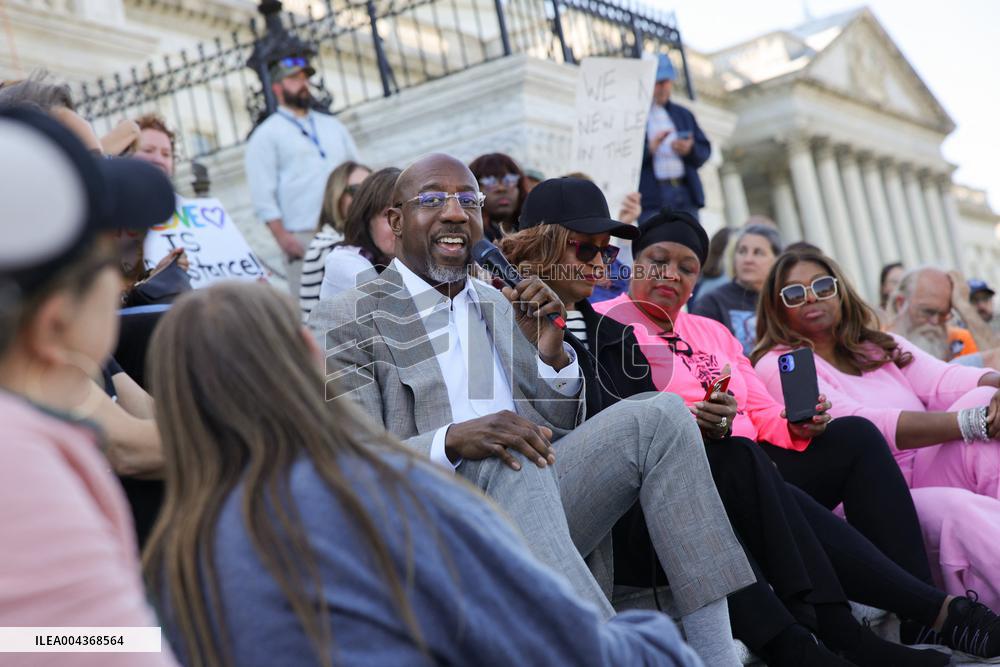 Democrat Sit-in at Capitol Against Trump Budget Plan - Washington