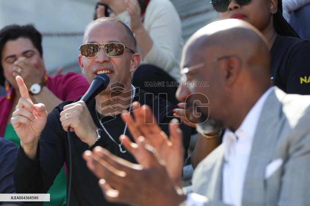 Democrat Sit-in at Capitol Against Trump Budget Plan - Washington
