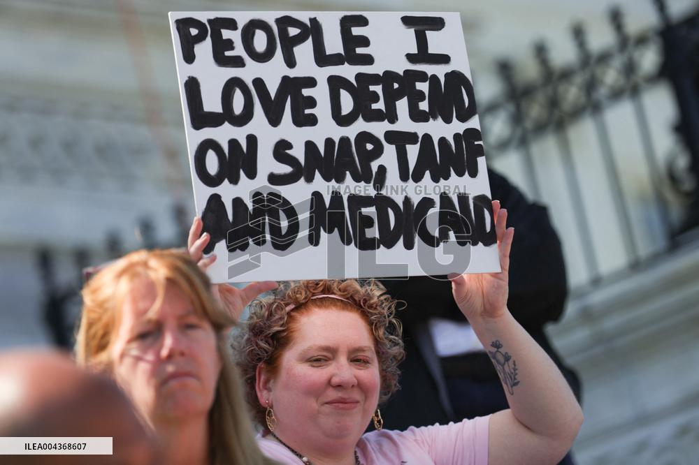 Democrat Sit-in at Capitol Against Trump Budget Plan - Washington