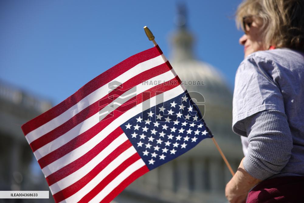 Democrat Sit-in at Capitol Against Trump Budget Plan - Washington