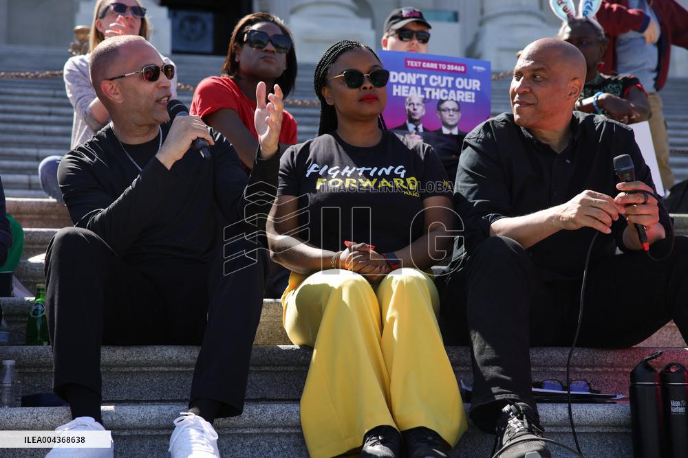 Democrat Sit-in at Capitol Against Trump Budget Plan - Washington