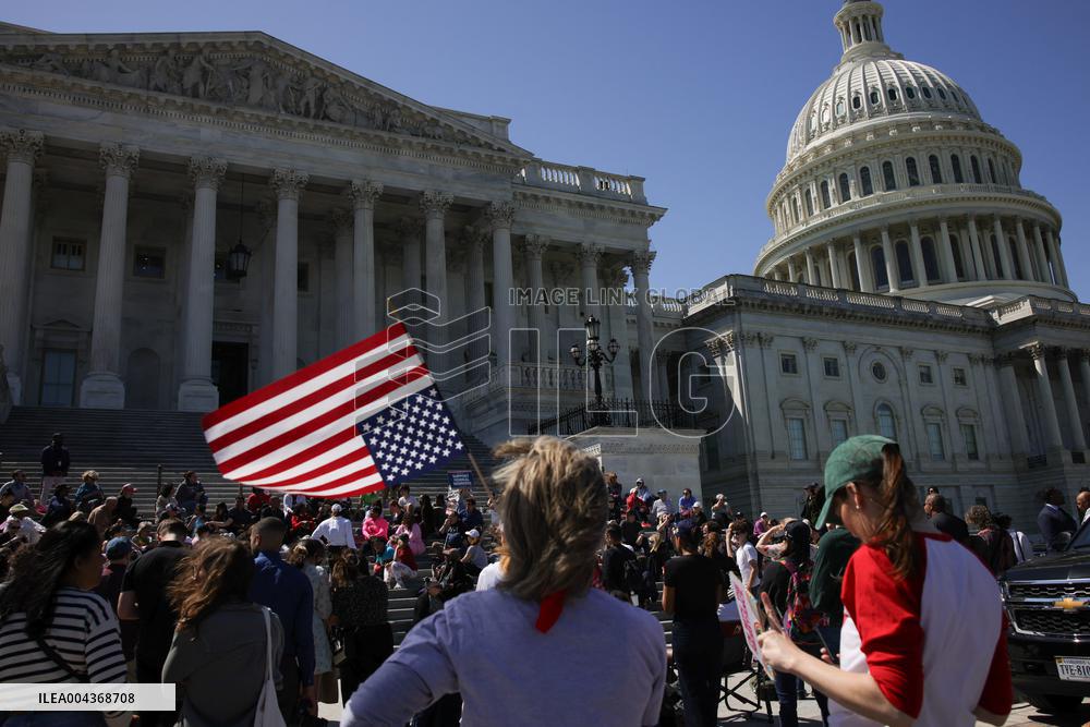 Democrat Sit-in at Capitol Against Trump Budget Plan - Washington
