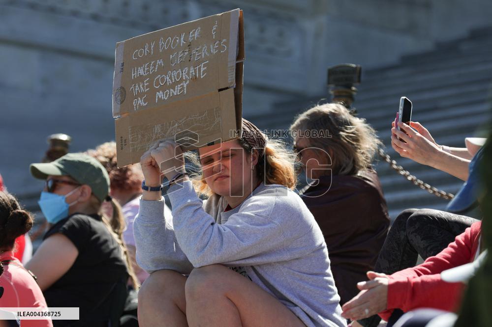 Democrat Sit-in at Capitol Against Trump Budget Plan - Washington